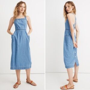 Madewell Blue Denim Midi Dress